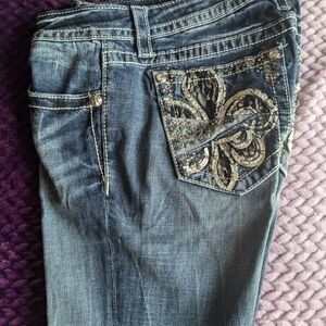 Miss Me slim bootcut jeans, size 28, 34" inseam